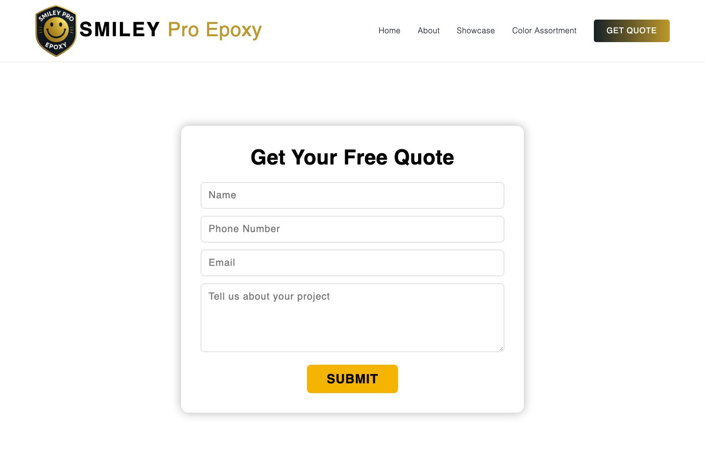Smiley Pro Epoxy — Services website, live